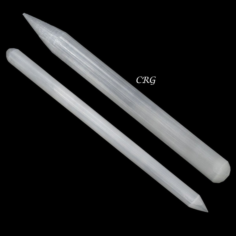Hand Carved Thin Pencil Selenite Wand 6 to 6.5 Inches (4 Pieces)Crystal River Gems