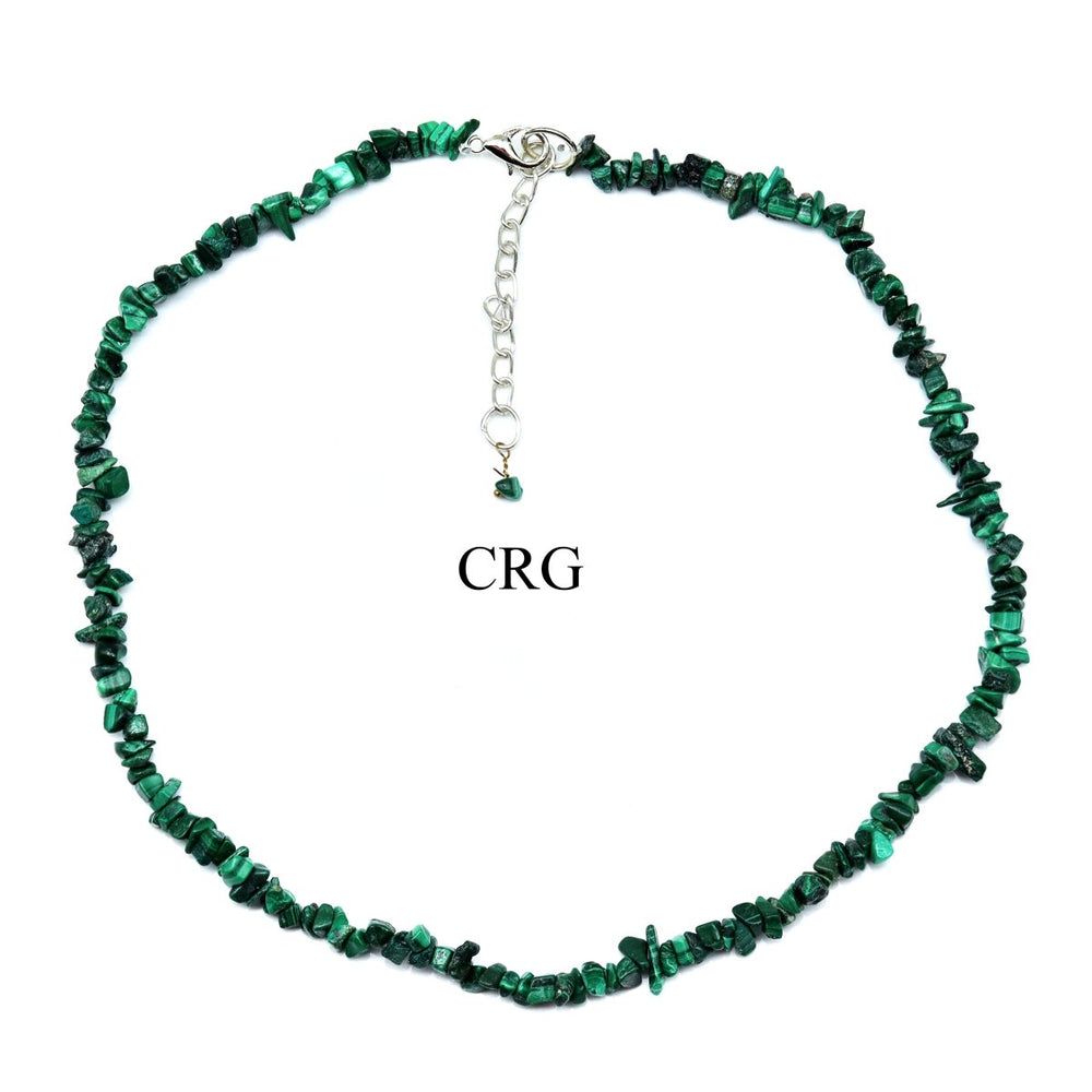 SET OF 4 - Malachite Inspired Chip Choker Necklace / 16" AVG