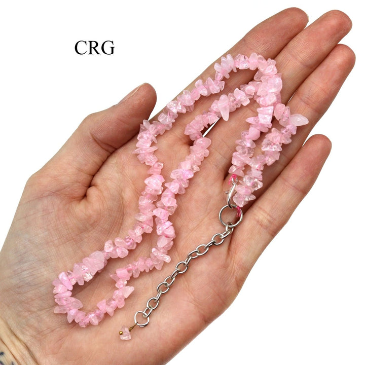 Rose Quartz Strand Chip Choker Necklace (4 Pieces) Wholesale Crystal Gemstone JewelryCrystal River Gems