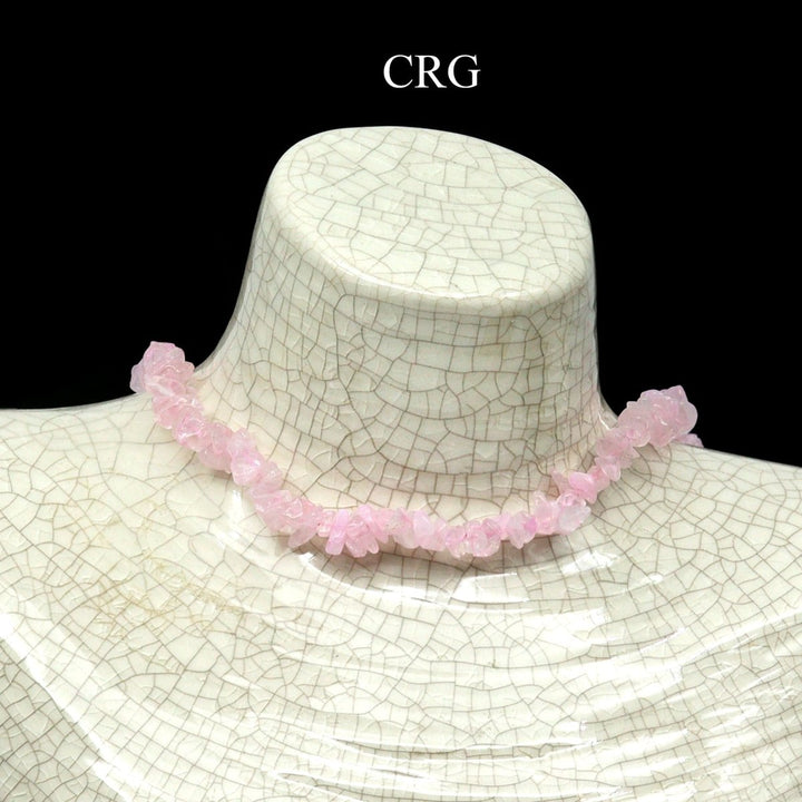Rose Quartz Strand Chip Choker Necklace (4 Pieces) Wholesale Crystal Gemstone JewelryCrystal River Gems