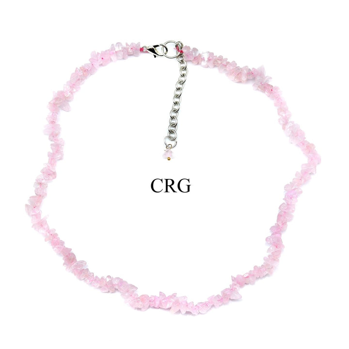 Rose Quartz Strand Chip Choker Necklace (4 Pieces) Wholesale Crystal Gemstone JewelryCrystal River Gems