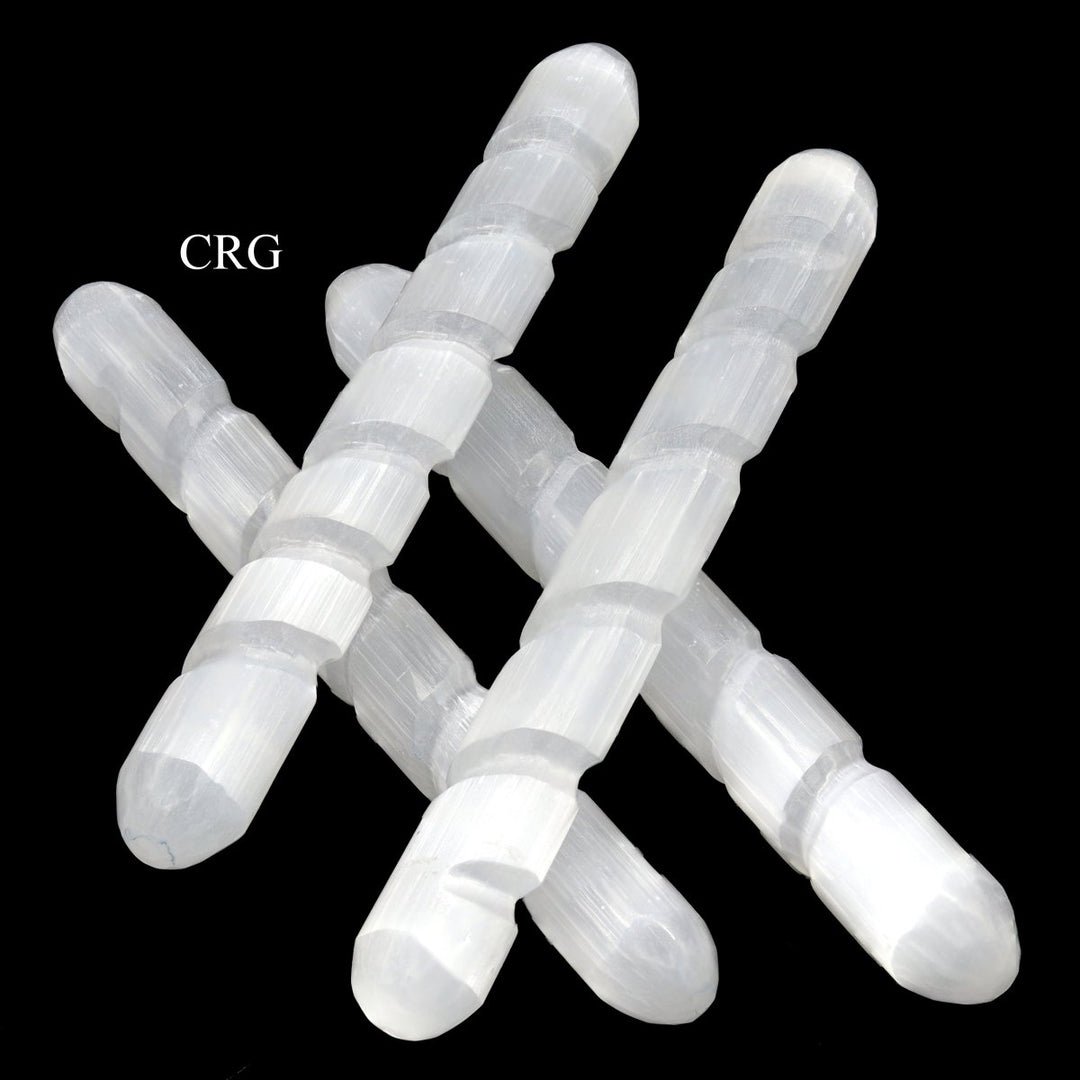 Selenite Spiral Massage Wand - 5.5" - 6" - Set of 4Crystal River Gems