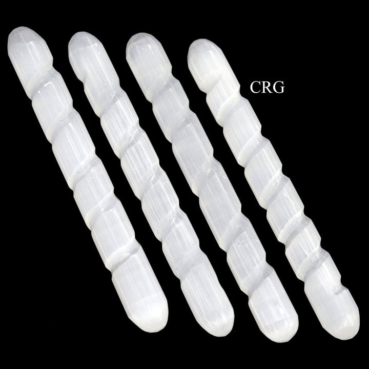 Selenite Spiral Massage Wand - 5.5" - 6" - Set of 4Crystal River Gems