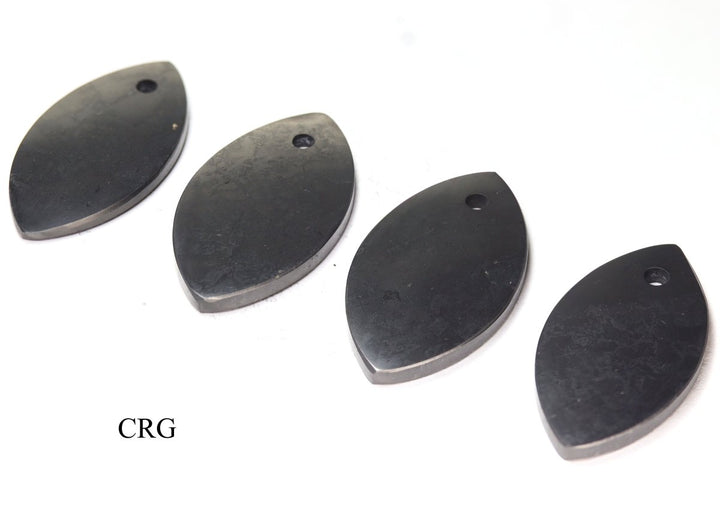SET OF 4 - Shungite Flower Petal Pendant / 40 - 50mm AVGCrystal River Gems