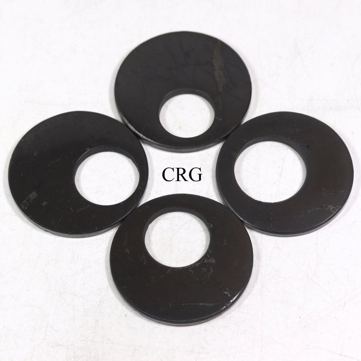 SET OF 4 - Shungite Hoop Pendant / 53mm AVGCrystal River Gems