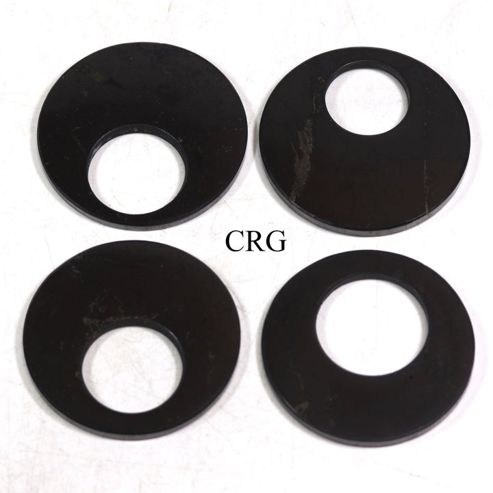 SET OF 4 - Shungite Hoop Pendant / 53mm AVGCrystal River Gems