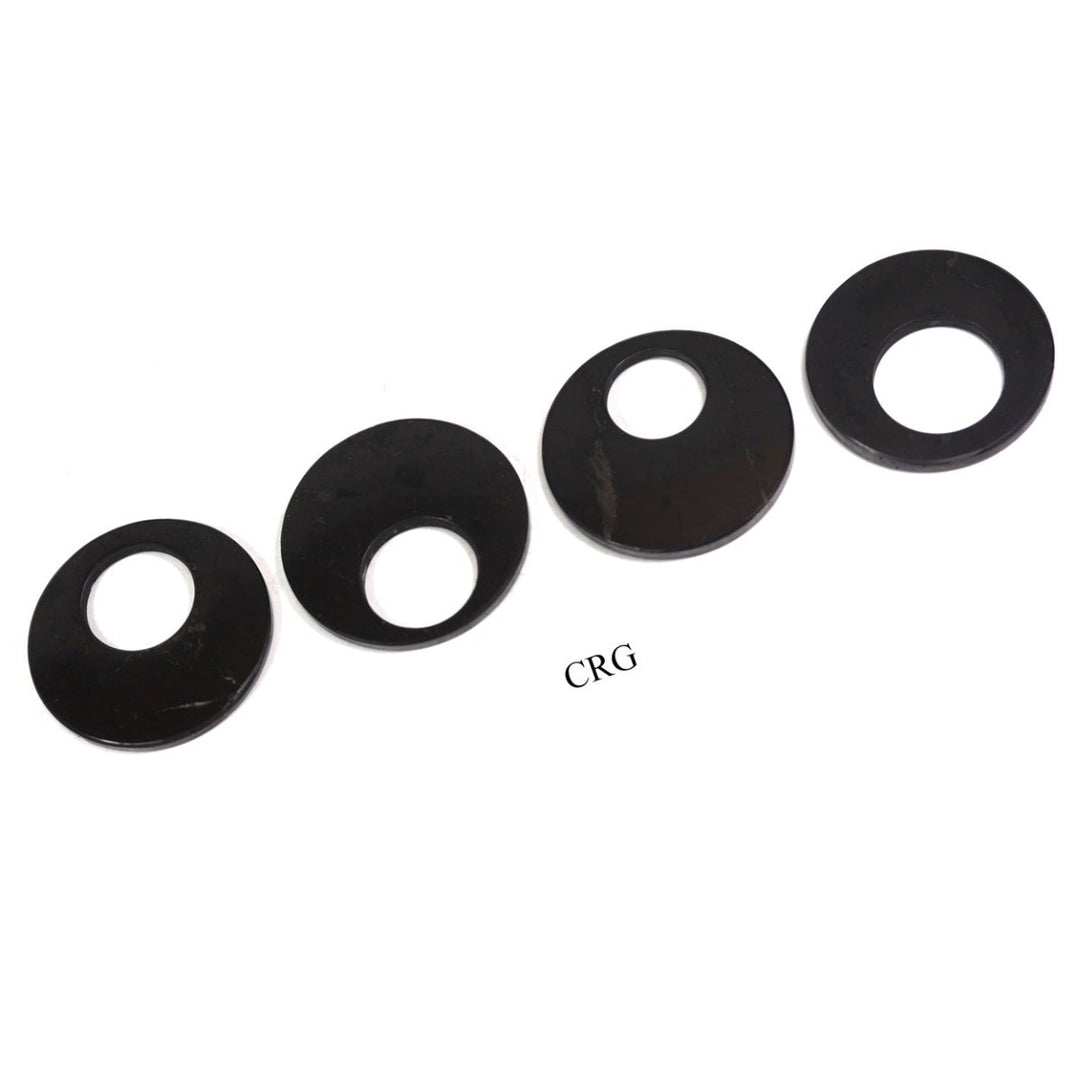 SET OF 4 - Shungite Hoop Pendant / 53mm AVGCrystal River Gems