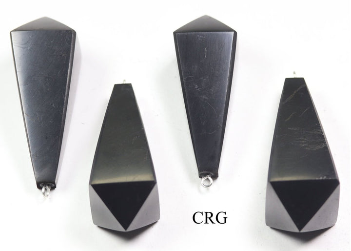 SET OF 4 - Shungite Pendulum Pendant / 50mm AVG