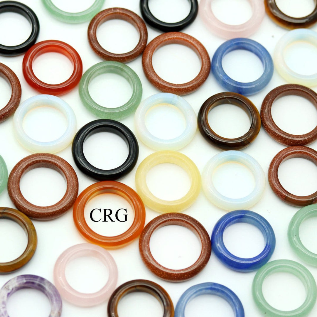 Assorted Gemstone Ring Bands - Mixed Sizes - SET OF 40Crystal River Gems