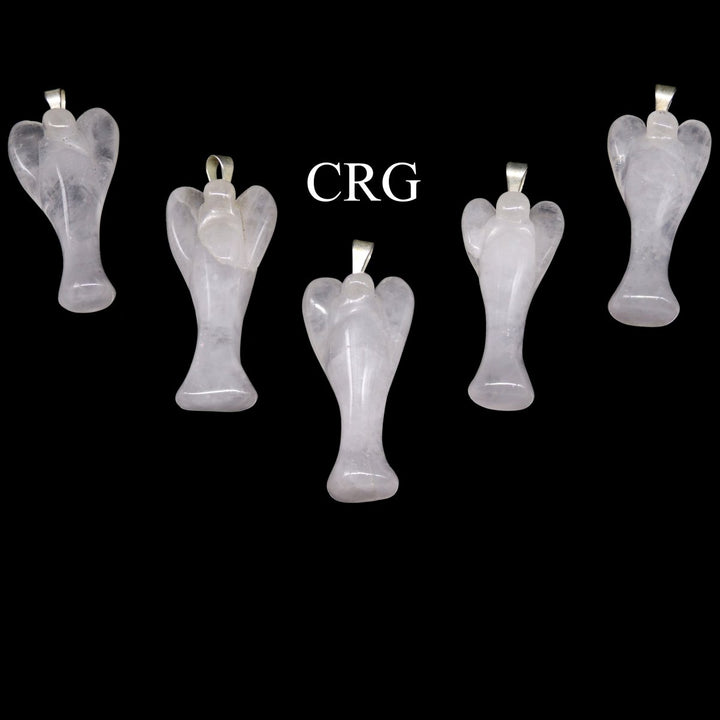 White Quartz Angel Pendant - 25 - 35 mm - Set of 5Crystal River Gems