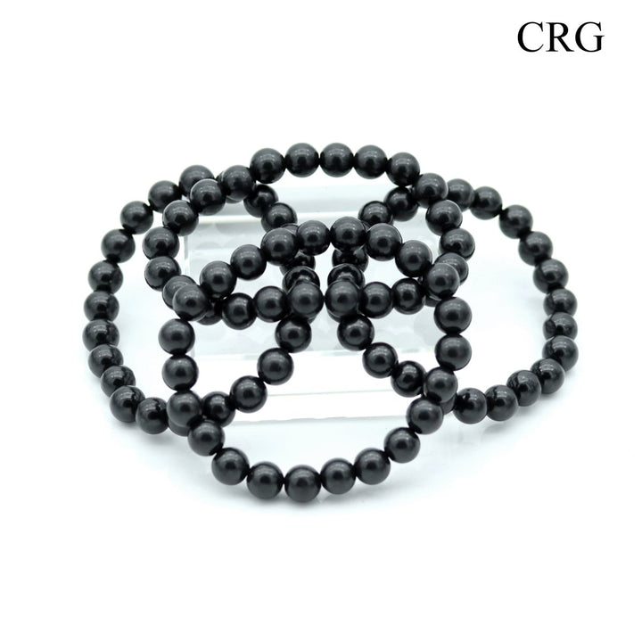 Shungite Bead Bracelet (1 Piece) Size 8 mm Crystal Stretch JewelryCrystal River Gems