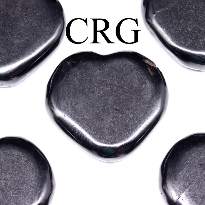 Shungite Heart (1 Piece) Size 1.5 to 2 Inches Small Polished Flat Crystal Gemstone HeartCrystal River Gems