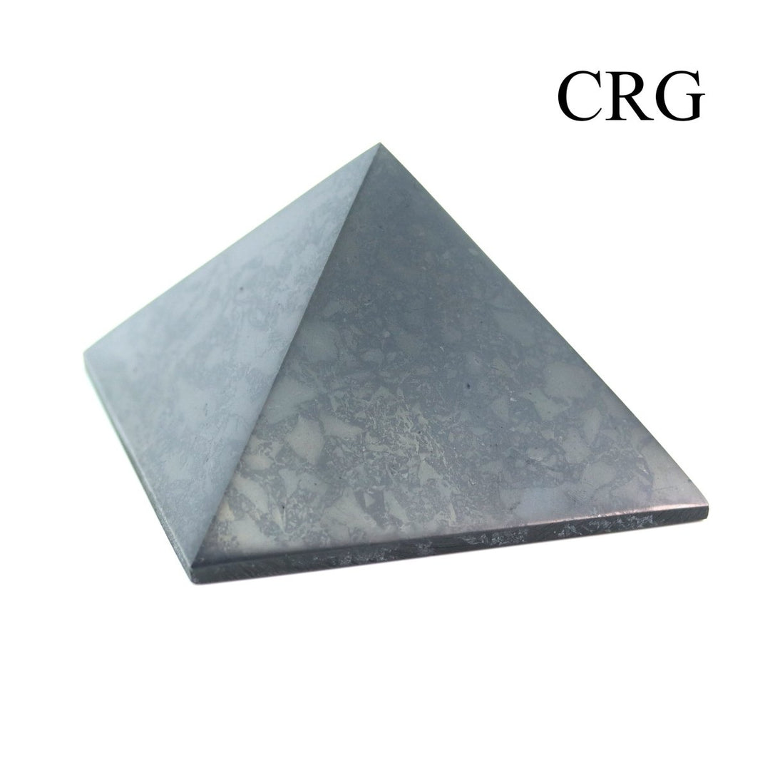 Shungite Polished Pyramid (1 Piece) Size 8 cm Crystal Gemstone Decor