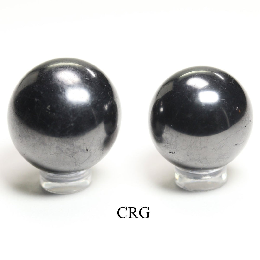 Shungite Polished Sphere (1 Piece) Size 3 cm Crystal Gemstone Ball