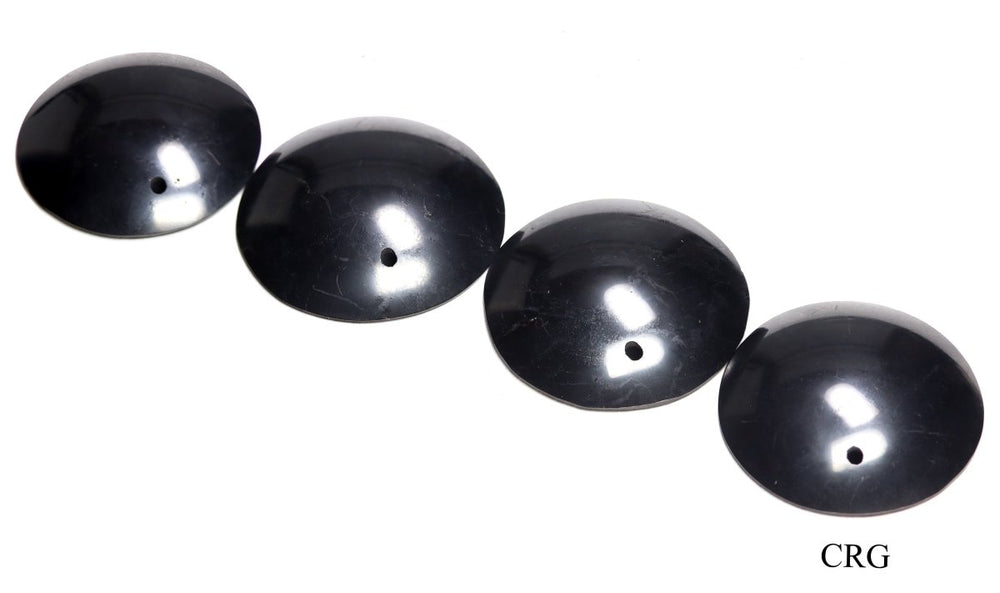 Shungite Puffy Pendants (4 Pieces) Size 40 mm Crystal Jewelry CharmsCrystal River Gems