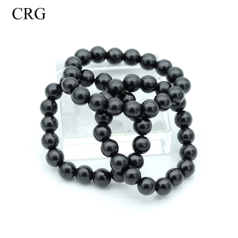Shungite Tumbled Bracelet (1 Piece) Size 10 mm Crystal Bead Stretch JewelryCrystal River Gems