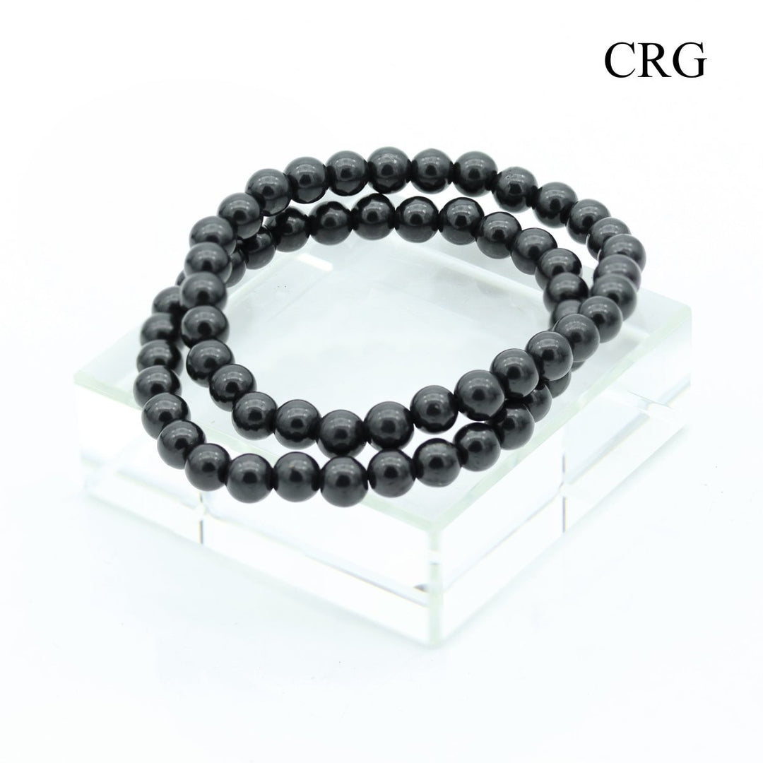 Shungite Tumbled Bracelet (1 Piece) Size 6 mm Crystal Bead Stretch JewelryCrystal River Gems