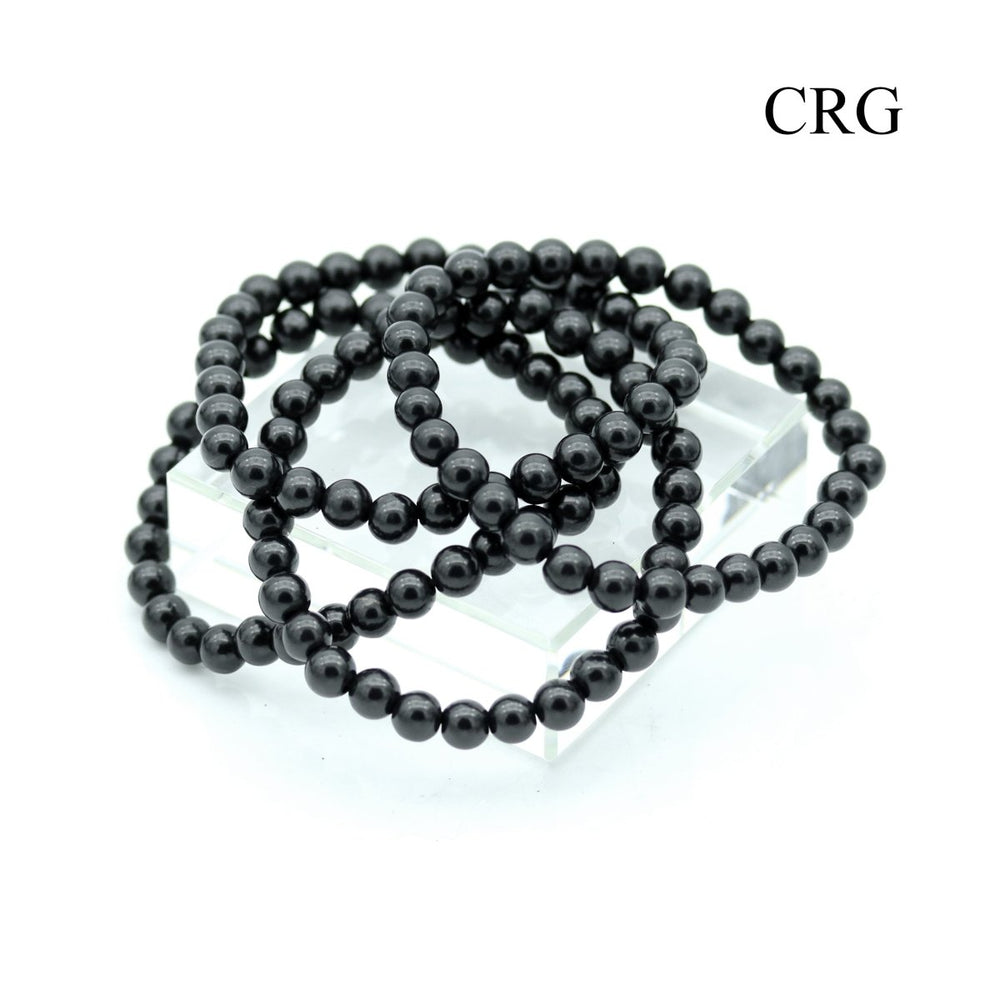 Shungite Tumbled Bracelet (1 Piece) Size 6 mm Crystal Bead Stretch Jewelry