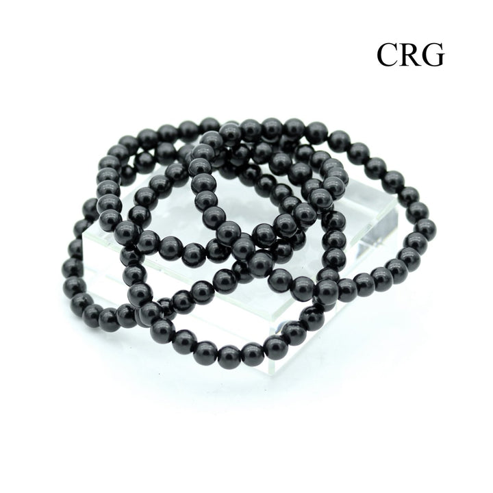 Shungite Tumbled Bracelet (1 Piece) Size 6 mm Crystal Bead Stretch JewelryCrystal River Gems
