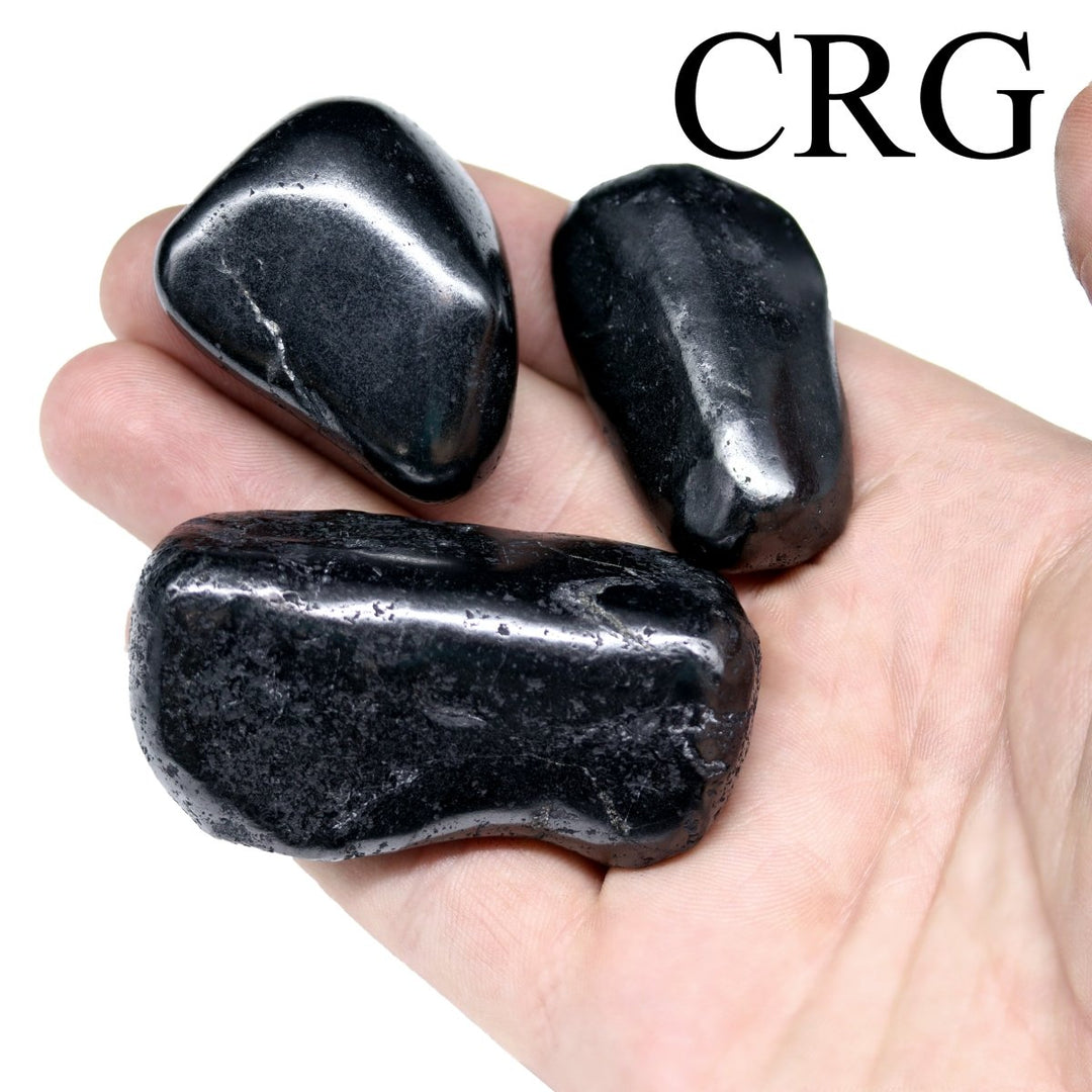 Shungite Tumbled Polished Crystals (1 Pound) Size 1.5 to 2.5 Inches Wholesale LotCrystal River Gems