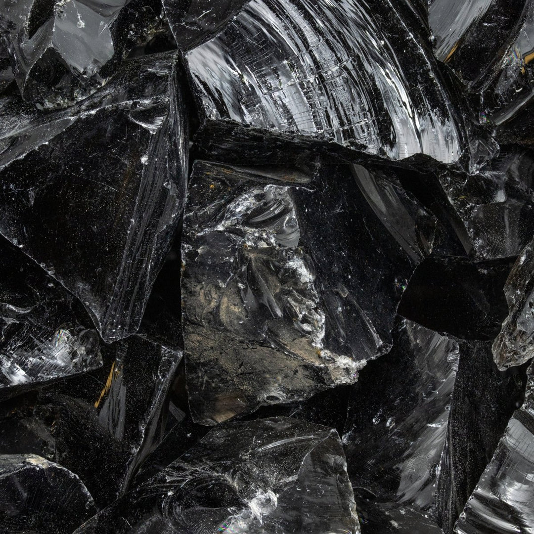 Smoky Obsidian Rough Pieces (Size 1 to 2 Inches) Bulk Wholesale Lot Crystal