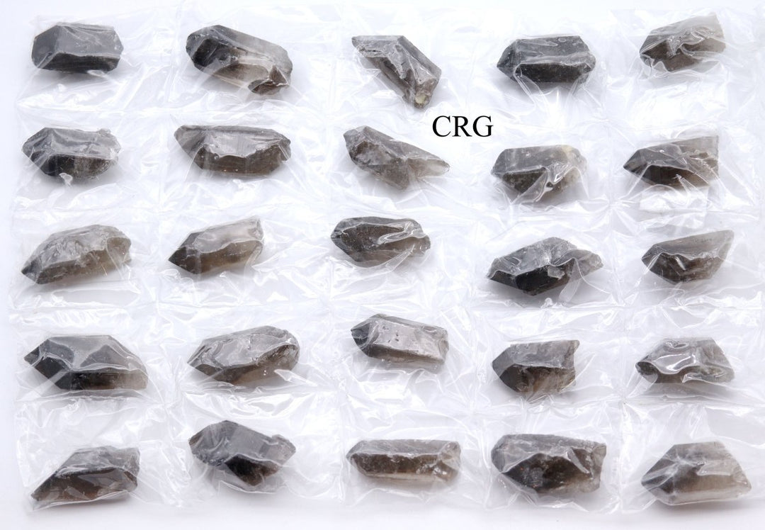 Smoky Quartz Crystal Sheet (25 Pieces) Size 2 to 4 cm Faceted Quartz GemstonesCrystal River Gems