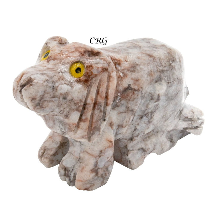 Soapstone Dogs (10 Pieces) Size 1.5 Inches Carved Standing Gemstone Crystal AnimalsCrystal River Gems