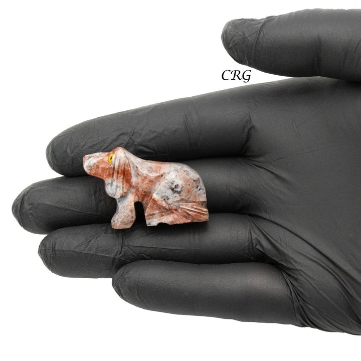 Soapstone Dogs (10 Pieces) Size 1.5 Inches Carved Standing Gemstone Crystal AnimalsCrystal River Gems