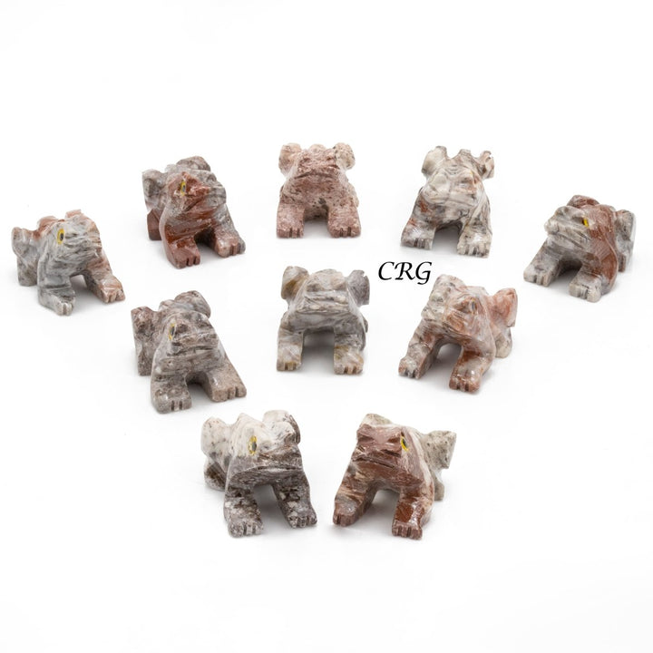 Soapstone Frogs (10 Pieces) Size 1.5 Inches Crystal Gemstone Animal CarvingsCrystal River Gems