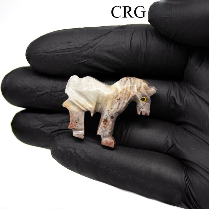 Soapstone Horses (10 Pieces) Size 1.5 Inches Crystal Gemstone Animal CarvingsCrystal River Gems