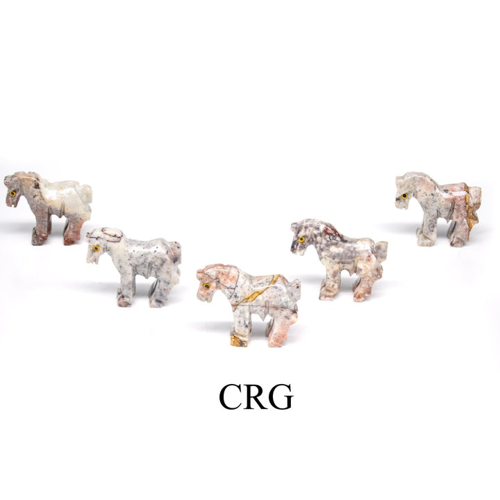 Soapstone Horses (10 Pieces) Size 1.5 Inches Crystal Gemstone Animal CarvingsCrystal River Gems