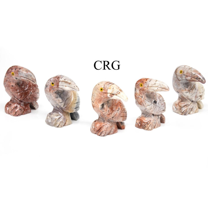 Soapstone Toucans (10 Pieces) Size 1.5 Inches Crystal Gemstone Animal CarvingsCrystal River Gems