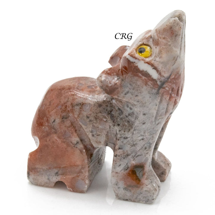 Soapstone Wolf (10 Pieces) Size 1.5 Inches Crystal Gemstone Animal CarvingsCrystal River Gems