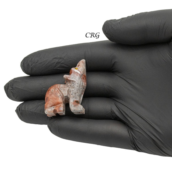 Soapstone Wolf (10 Pieces) Size 1.5 Inches Crystal Gemstone Animal CarvingsCrystal River Gems