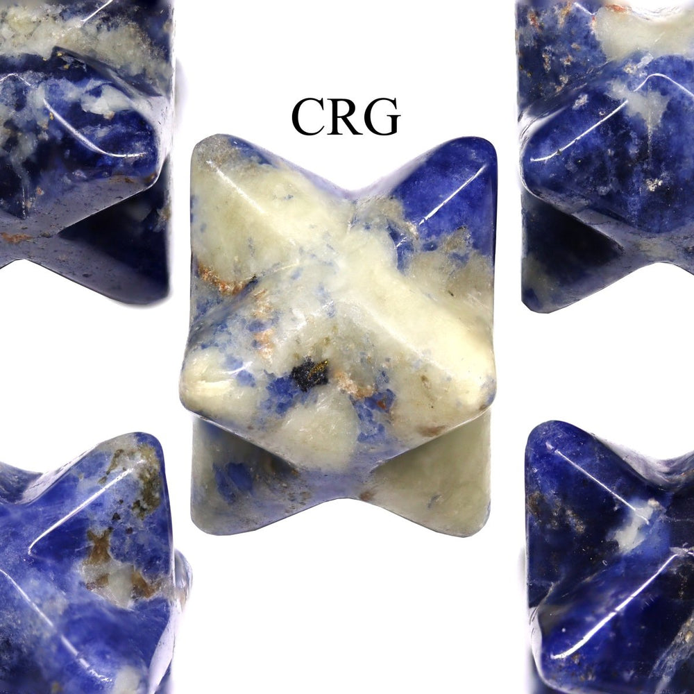 Sodalite Mini Merkaba Stars (5 Pieces) Size 18 mm Small Crystal Carvings