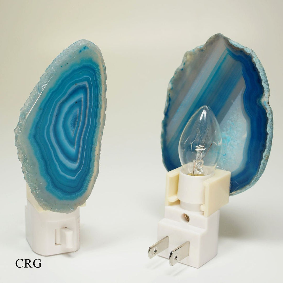 Teal Agate Nightlights Lamp with Bulb and SwitchCrystal River Gems