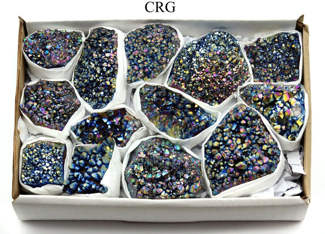 Titanium Aura Amethyst Small Flat (Size 1 to 4 Inches) Bulk Wholesale Lot Crystals MineralsCrystal River Gems