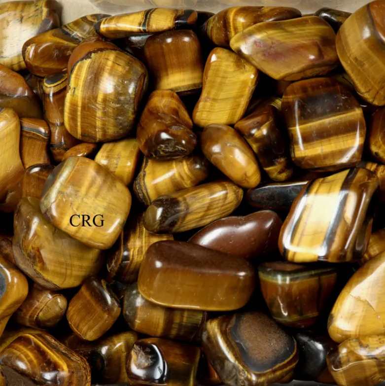 Tumbled Gold Tiger's Eye / 20 - 40mm AVG - 1 KILO LOTCrystal River Gems