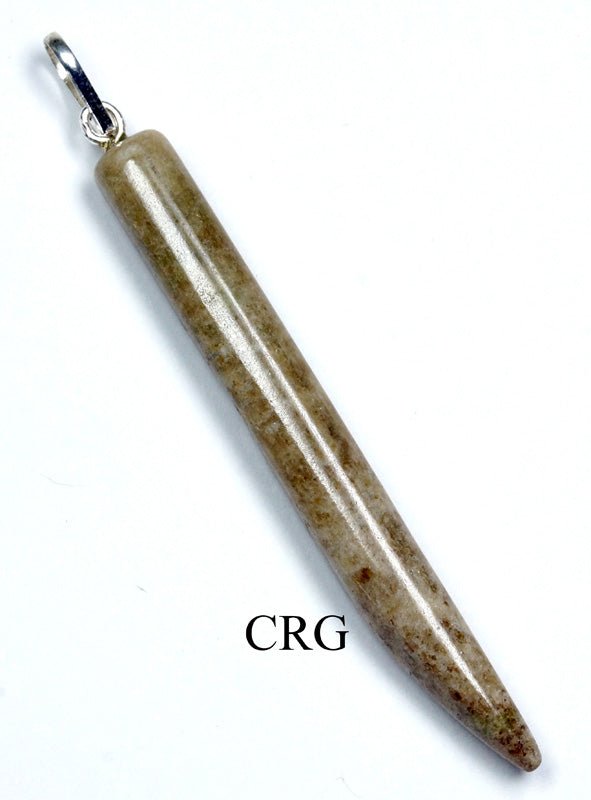 Vesuvianite Horn Pendant w/ Silver Bail - 2" - SET OF 4