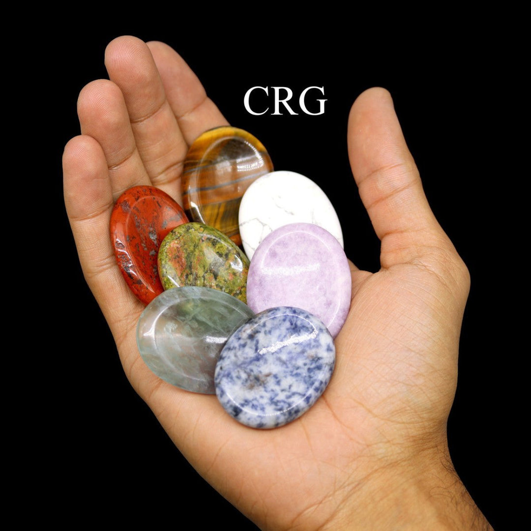 Worry Stones Assorted Gemstones (10 Pieces) Size 1.75 Inches Palm StonesCrystal River Gems
