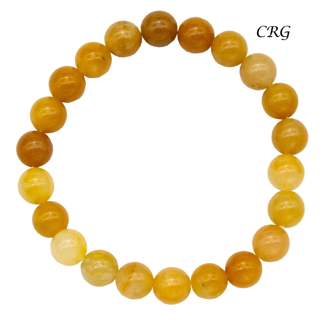 Yellow Jade Stretch Bracelet (1 Piece) Size 8 mm Bead Jewelry BraceletCrystal River Gems