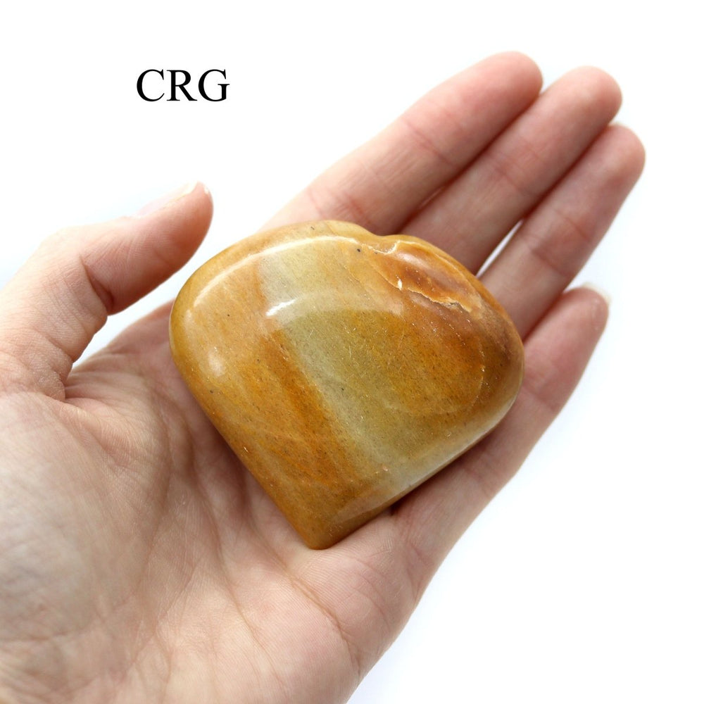 Yellow Quartz Puffy Hearts (4 Pieces) Size 2 to 4 Inches Large Crystal Gemstone