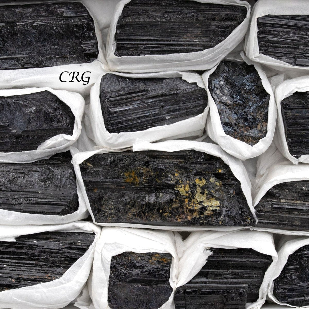 Black Tourmaline Rough Pieces Small Flat (1 Flat) Size 1 to 2 Inches Bulk Wholesale Lot Crystal Minerals