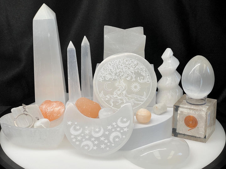 Selenite Crystal Bundle Lot (18 Pieces) Bulk Wholesale Gemstone Décor Collection