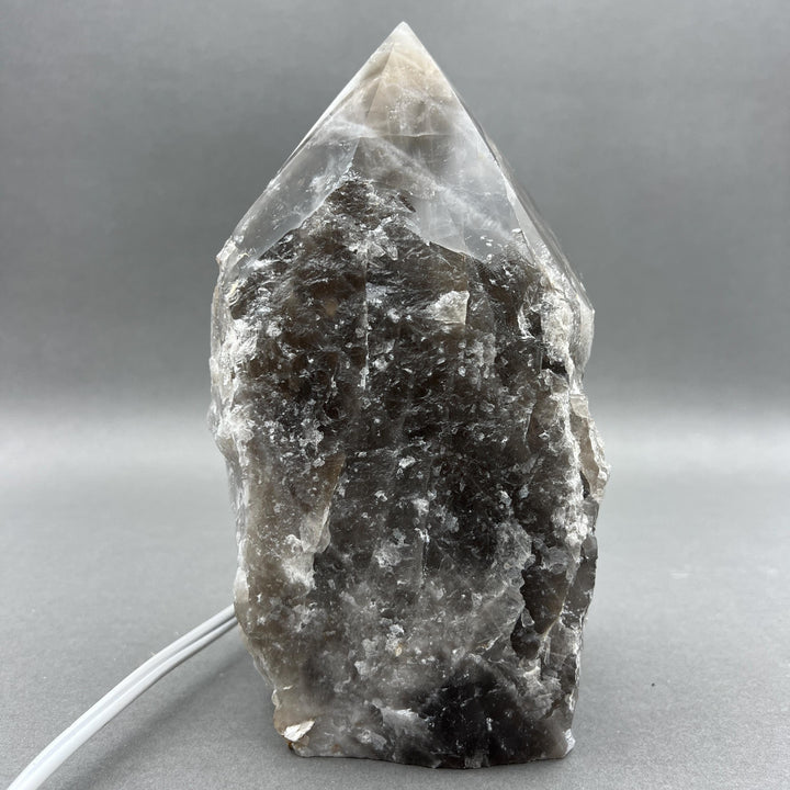 Smoky Quartz Top Polished Lamp with Cord and Bulb (1 Set) Gemstone Home Decor Wholesale Crystal Supply