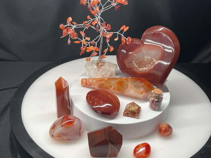 Carnelian Crystal Bundle Lot (11 Pieces) Bulk Wholesale Gemstone Décor Collection