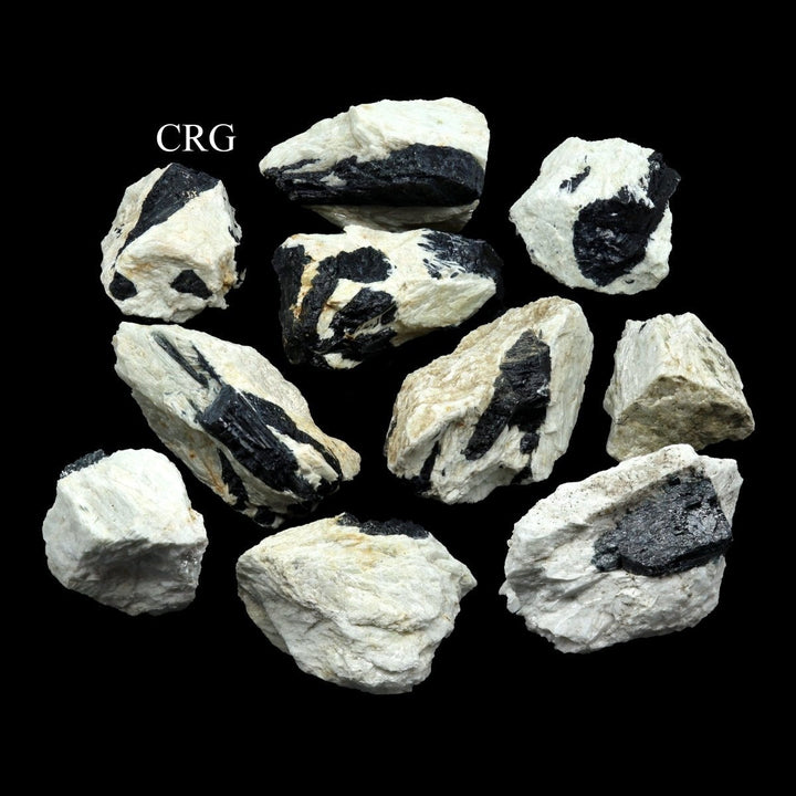 Black Tourmaline in White Matrix (Mixed Sizes)