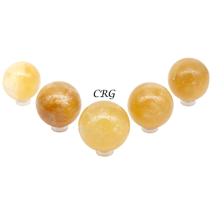 Honey Calcite Small Polished Sphere (1 Piece) (Size 40 mm) Hand Carved Gemstone DecorCrystal River Gems