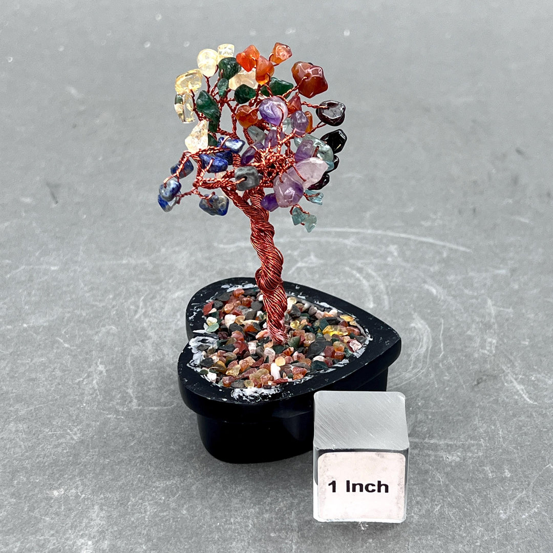 bonsai money tree crystal 7 Stone Gemstone Chip Bonsai Copper Wire Tree