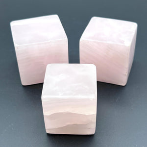 Pink Mangano Calcite Crystal Cube Carving